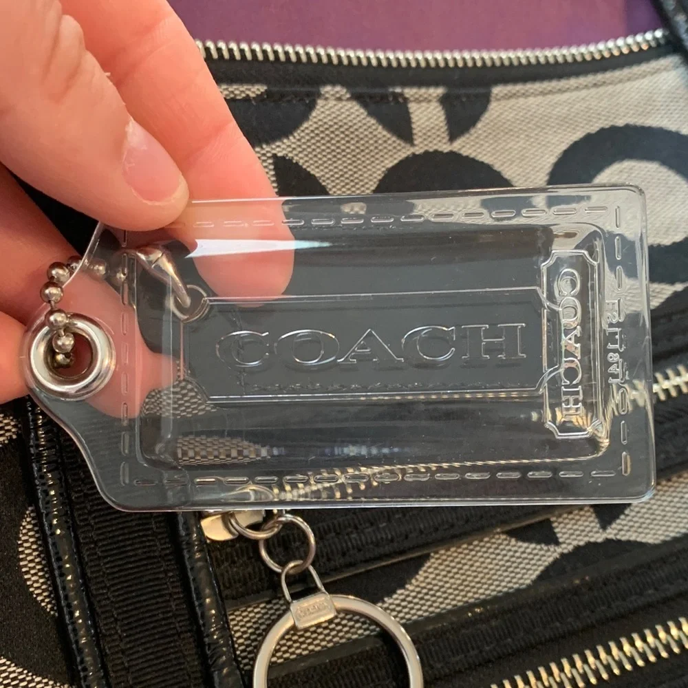 Coach Poppy Signature grey and black Jacquard Tote Bag purse & extra strap - Picture 4 of 17